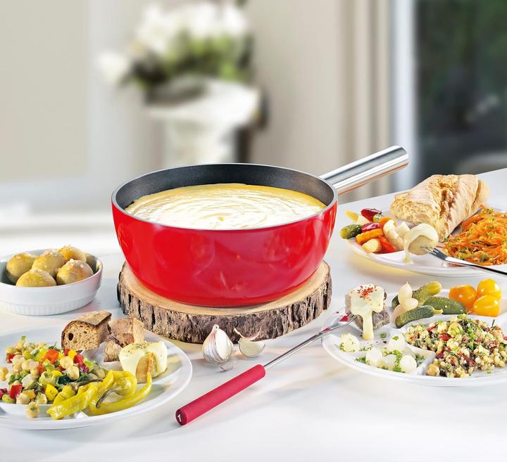 Produktbild Küchenprofi Fondue-Set ALUMINIUM INDUKTION rot23 cm (Schokoladenfondue, Fondue Chinoise, Käsefondue, Fondue Bourguignonne)