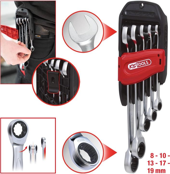 Productafbeelding KS Tools Ratel combinatiesleutelset (19 mm)