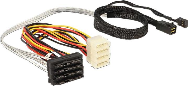 Actual product image Delock Cable Mini SAS HD x 4 SFF 8643 male > 4 x SAS 29 Pin SFF 8482 female