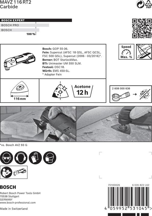 Actual product image Bosch Professional Zubehör EXPERT Sanding Plate MAVZ 116 RT2 Blade for multifunctional tools, 116 mm (20)