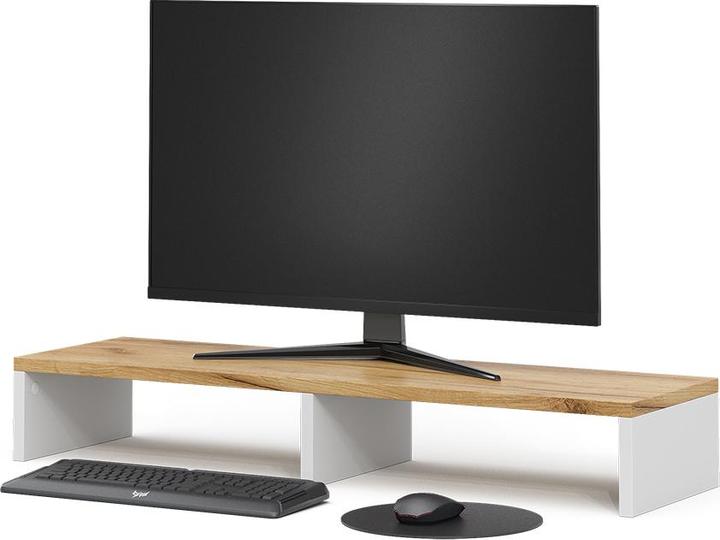Produktbild Vichy Monitorständer Tomy, Weiss/Goldkraft Eiche, 80 x 12 cm