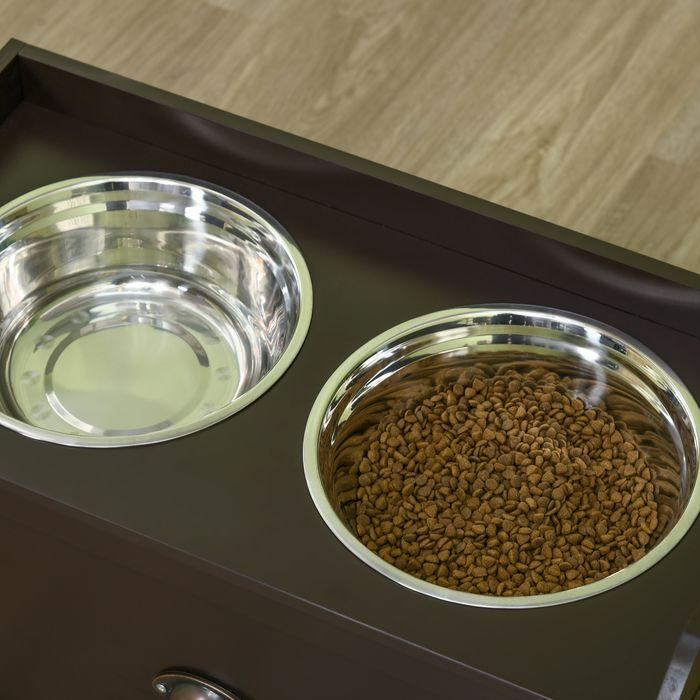Produktbild Swisshandel24 Hundenapf, 2 x 2L Futternapf, erhöhter Fressnapf mit Schublade, Edelstahlnapf, Futterstation für gro (2 l)