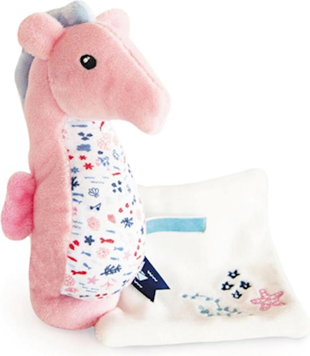 Actual product image Doudou et Compagnie Seahorse with cuddle cloth, pink 17cm (MQ2) **