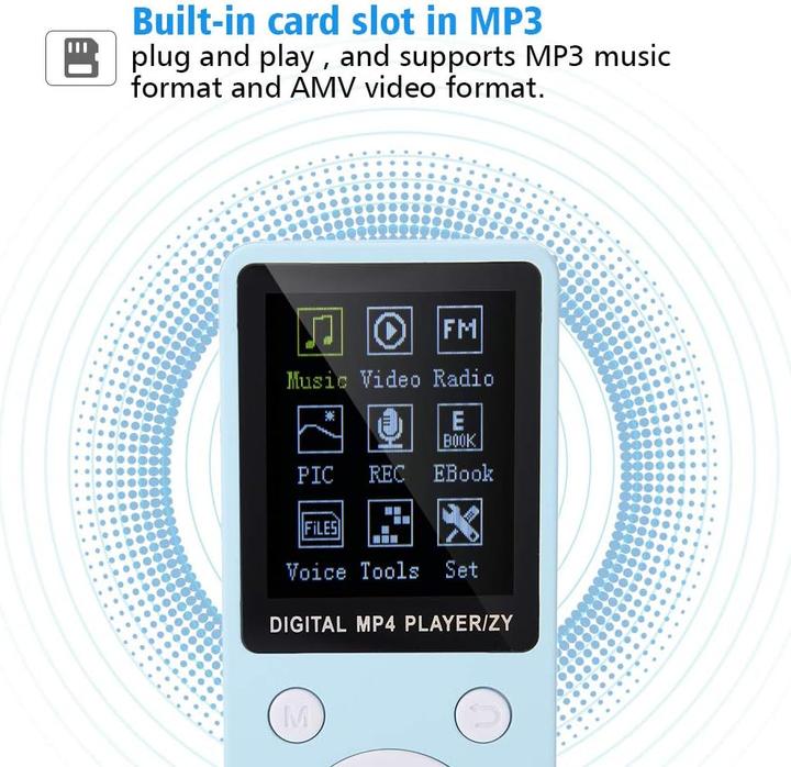 Immagine prodotto Dpofirs Mini lettore MP4 musicale blu (32 GB)