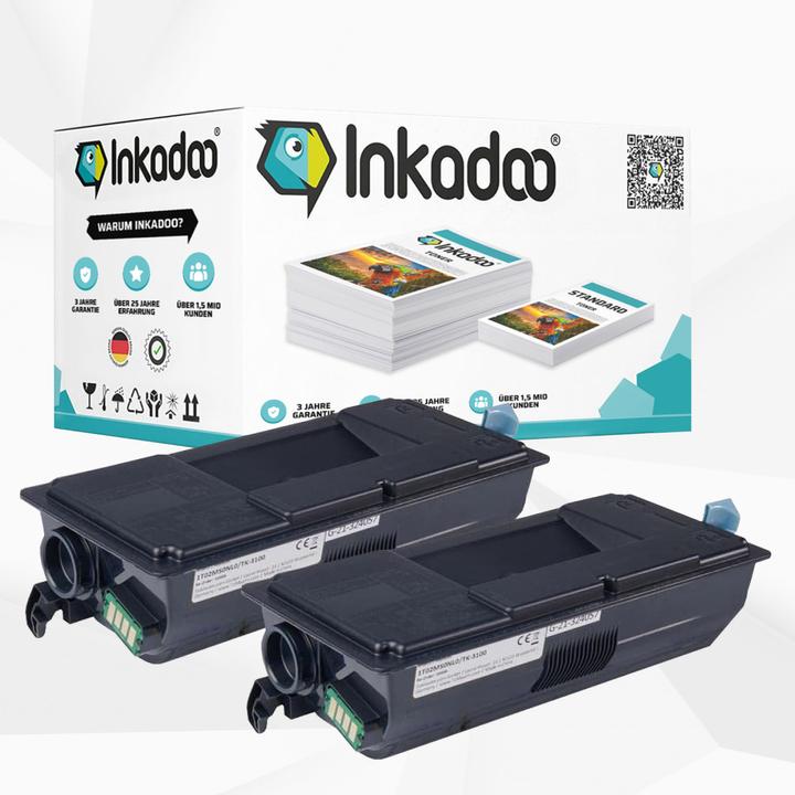 Image du produit Inkadoo Toner Kit économique compatible avec Kyocera 1T02MS0NL0 / TK-3100 contient 2 cartouches de toner (CF)
