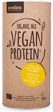 Immagine prodotto Purasana Mix di proteine vegane - Canapa, piselli, riso, girasole e zucca (barattolo da 400 g) (Cioccolato al cacao, 1 pz., 400 g)