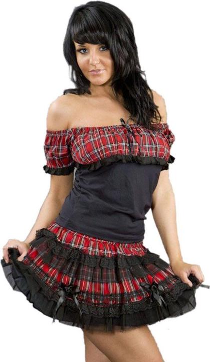 Produktbild Burleska Damen Minirock Punk-Lolita, Spitzen, kariert (S/M)