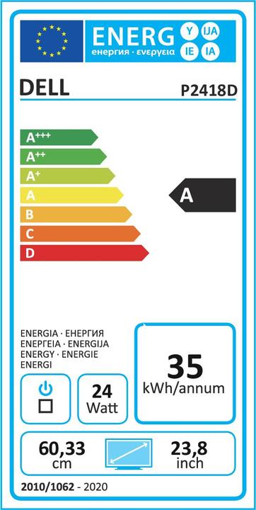 Energie-Label Dell P2418d (2560 x 1440 Pixel, 24")