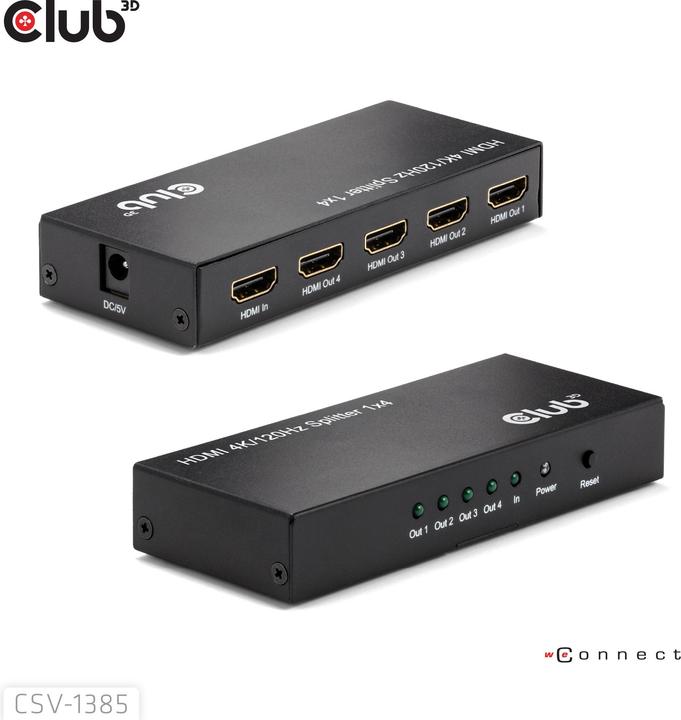 Immagine prodotto Club 3D Club3D HDMI splitter 1 ingresso -> 4 uscite 4K120Hz UHD al dettaglio