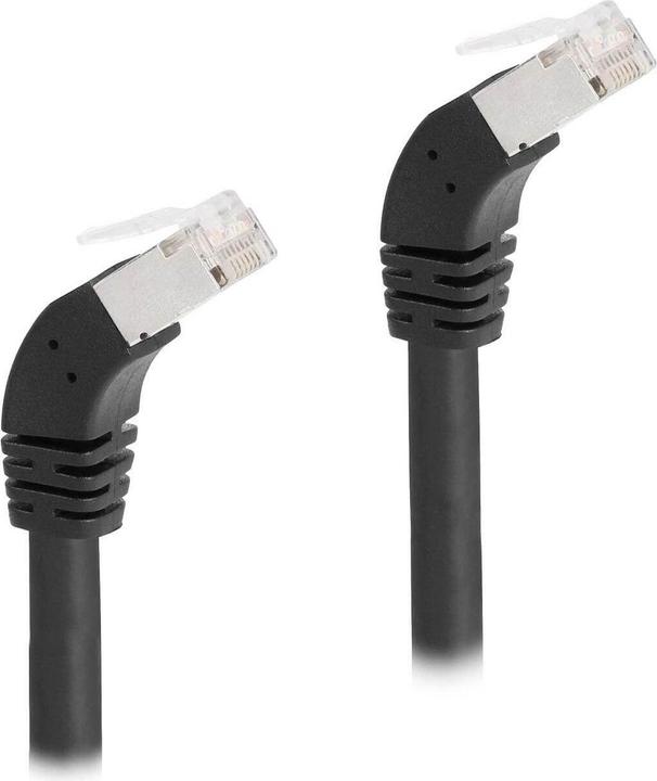 Delock Patchkabel 45° unten gewinkelt Cat 6A, S/FTP, 3 m, Schwarz (S/FTP, CAT6a, 3 m)