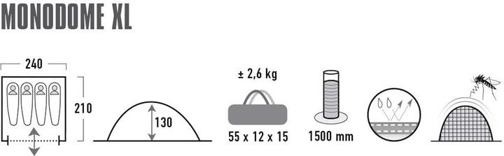 Actual product image High Peak Monodome XL (Dome tent, 2.82 kg, 4 persons)
