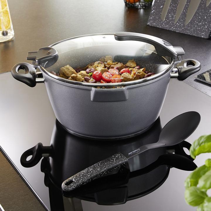 Produktbild Stoneline FUTURE Kochtopf 28 cm, mit Siebglasdeckel (28 cm, Kochtopf, Aluminiumguss)