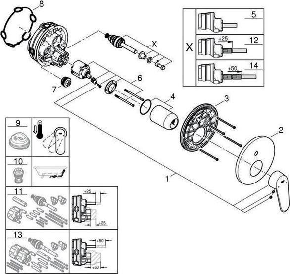 Actual product image Grohe Eurodisc Cosmopolitan single-lever bath mixer