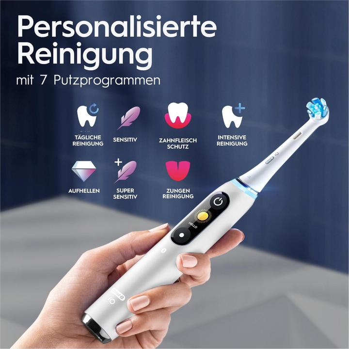 Actual product image Oral-B iO Series 9, White Alabaster Luxe Edition Elektrische Zahnbürste (Oscillating toothbrush)