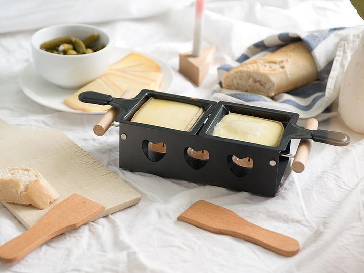 Produktbild Rosenstein & Söhne Teelicht-Raclette für 2 Personen, mit Schabern und Teelichtern