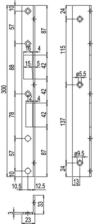 Produktbild Glutz Winkelschliessbleche B-1308 (Türgriff)