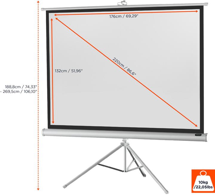 Actual product image Celexon Economy tripod screen - Projection screen with tripod - 221 cm (87") (87", 4:3)