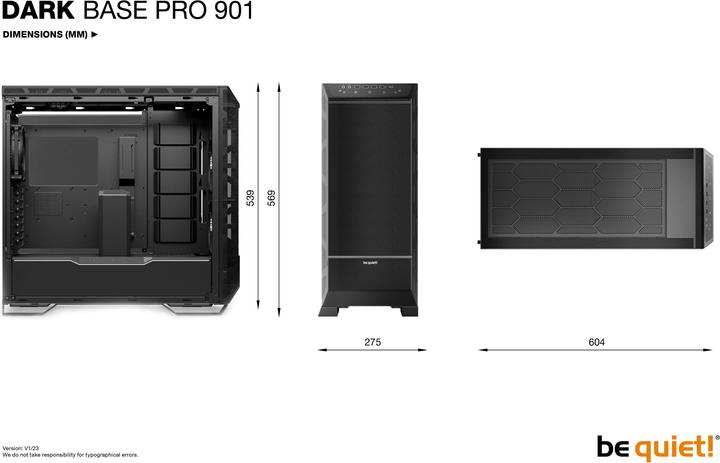 Actual product image be quiet! Dark Base Pro 901 (ATX, mATX, Mini-ATX, XL-ATX)