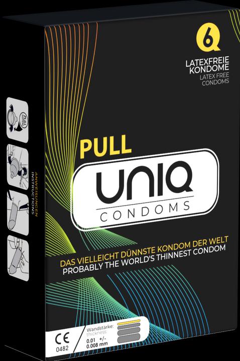 Uniq Pull» 6 extrem dünne und latexfreie Kondome mit Abziehbändchen (6 Stk.)