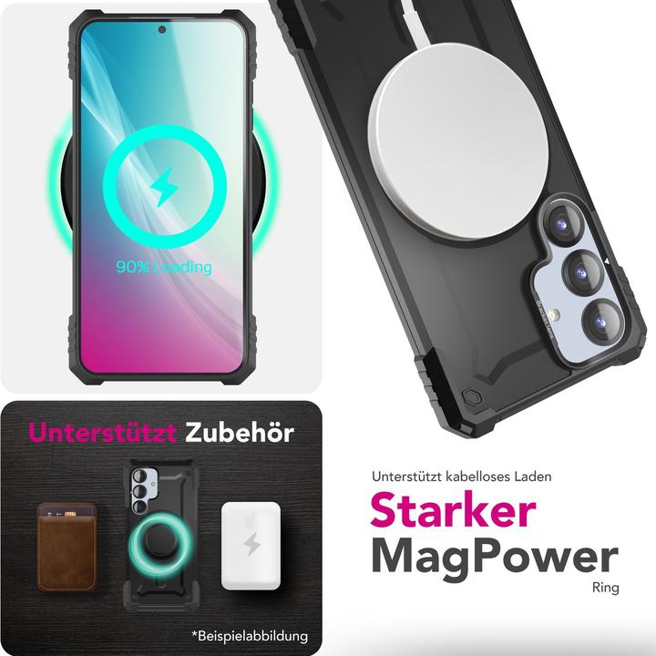 Image du produit Nalia Granite - Armor Panzer Hülle mit MagSafe Ring und Ständer - Military Hardcase (Samsung Galaxy S25)