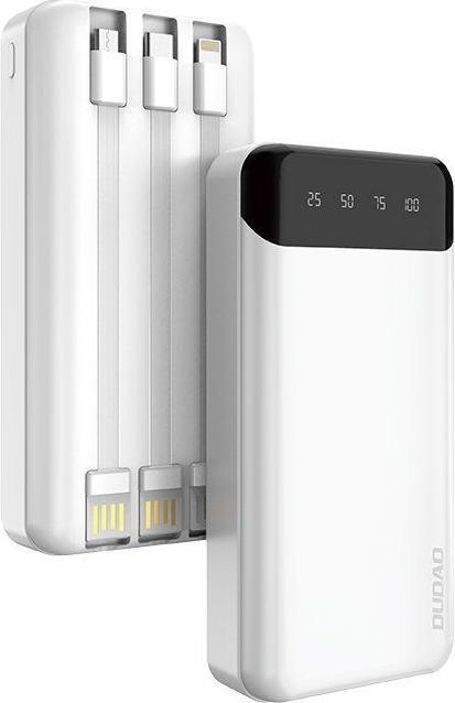 Dudao Kapazität Charger mit 3 integrierten Kabeln (20000 mAh, 10 W, 10 Wh)