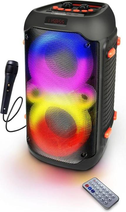 Actual product image Esperanza EP156 BT FM LED RGB KARAOKE speaker black 20W (5 h, Battery operated)
