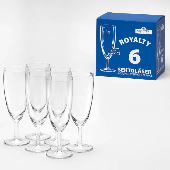 Image du produit Bormioli Rocco Royalty Sektgläser geeicht (16 cl, 6 Verres, Flûtes à champagne)