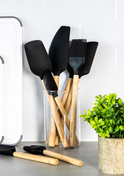 Actual product image KitchenAid Heat Resistant Bamboo Spoon Spatula with Silicone Head, up to 260°C