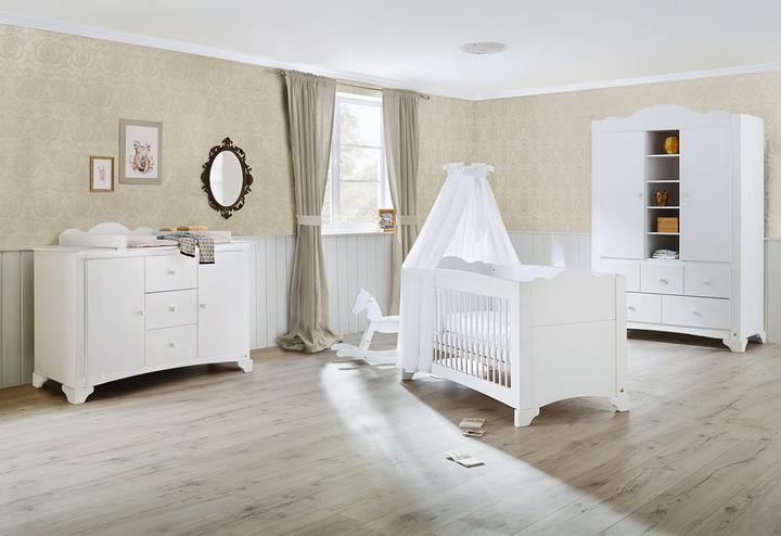 Produktbild Pinolino Kinderzimmer 'Pino' extrabreit gross (Babybett, Wickelkommode, Kinderkleiderschrank)