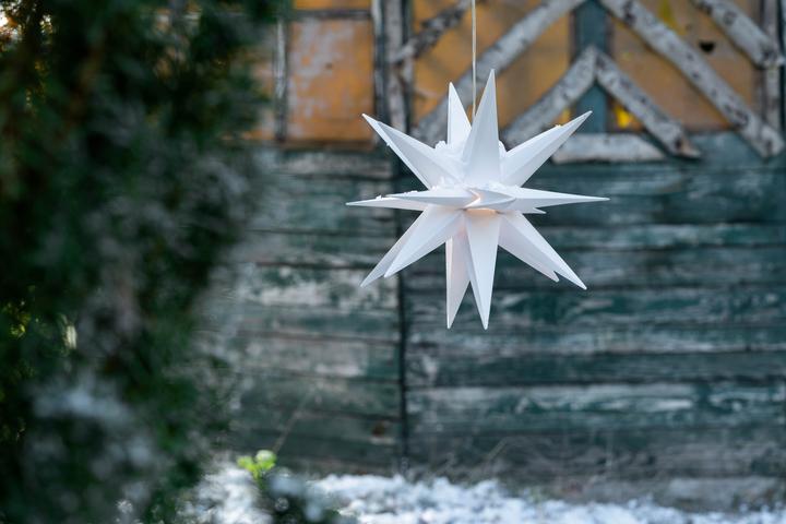 Produktbild Novaliv Weihnachtsstern Dekostern | 40cm WEISS | Innen und Aussen |für Glühbirne E14 Gewinde mit