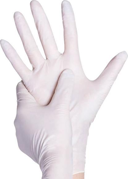 Produktbild Ampri Einweghandschuhe Basic Plus Grösse XL hellbeige Latex EN 455 PSA-Kategorie I (10)