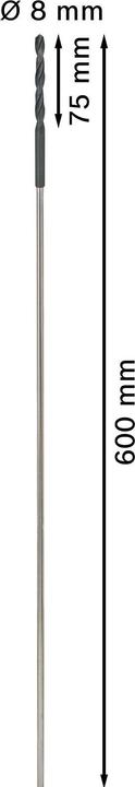 Produktbild Bosch Professional Zubehör PRO Wood HSS Installationsbohrer, 8 x 75 x 600 mm (8 mm)