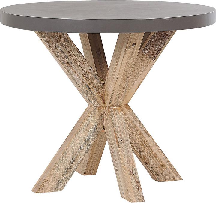 Actual product image Beliani Garden furniture set fibre cement grey 4-seater 5-piece table ⌀ 90 cm OLBIA (90 cm)