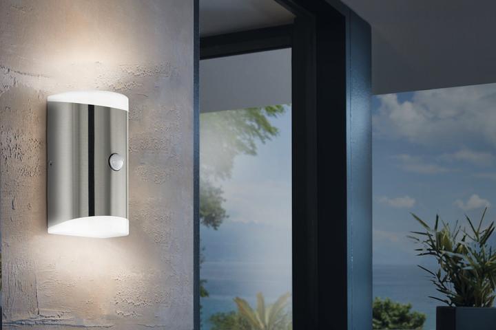 Immagine prodotto EGLO 75544 CARPINERA LED applique da esterno 2X4.6W sensore acciaio inox bianco caldo IP44 9002759755447 (IP44)