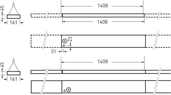 Produktbild Trilux Opendo H-L BL L150 01 8045500 +LLWS Blincmodul Länge 140 8045500