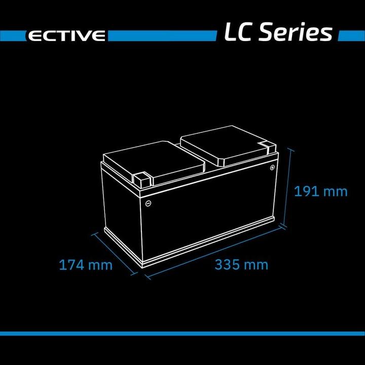 Produktbild Ective LC 100 12V LiFePO4 Lithium Versorgungsbatterie 100 Ah (12 V, 100 Ah)