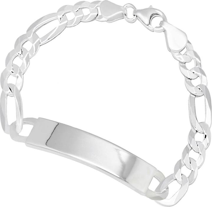 Candy ID-Armband Figaro 10.0 mm, 925 Sterling Silber (21 cm, 925er Sterlingsilber)