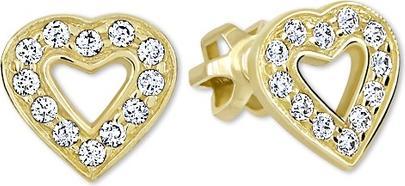 Produktbild Brilio Gold heart earrings with crystals 239 001 00207