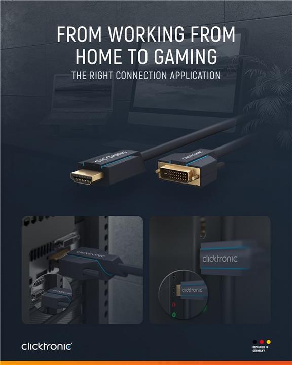 Actual product image clicktronic HDMI (Typ A) — DVI (1 m, HDMI, DVI)