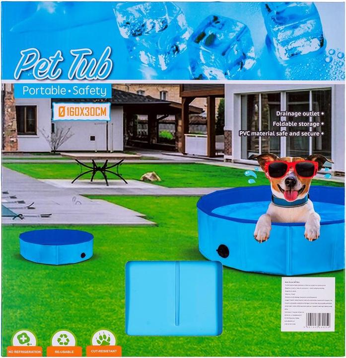 Immagine prodotto Petitto Piscina per cani pieghevole - 160x30cm (Piscina per cani)
