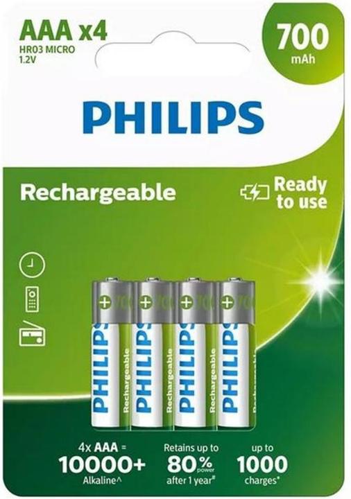 Philips Rechargeable (4 Stk., AAA, 700 mAh)