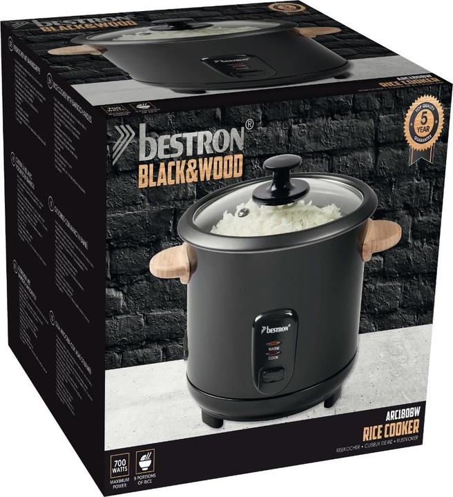 Actual product image Bestron Rice cooker with bamboo handles