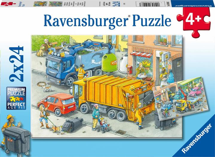 Produktbild Ravensburger Müllabfuhr und Abschleppwagen (24 Teile)