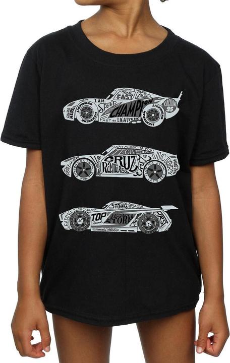 Immagine prodotto Disney Cars Text Racers Maglietta Ragazze (140, 146)