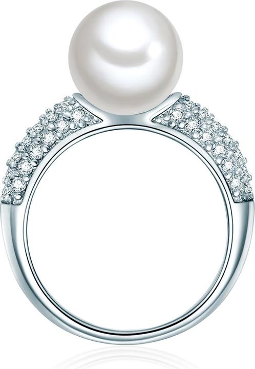 Actual product image Lulu & Jane Ladies brass cubic zirconia shell pearl silver - 29447 (56)