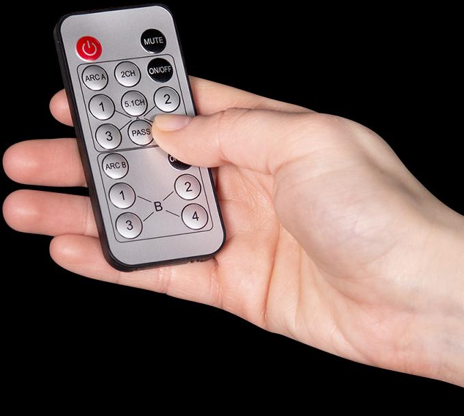 Produktbild LogiLink Switch 4x2 HDMI, 4K 60Hz, auf Pult