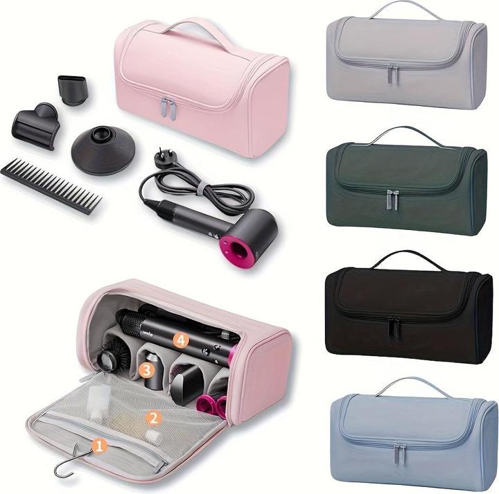 Produktbild Only-Bags.Store Multifunktionale Kosmetiktasche für Haartrockner, Lockenstab, Styling-Tools - PU-Material