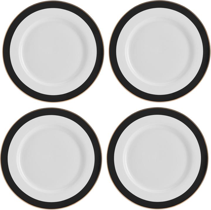 Mikasa Luxe Deco 4-Piece China Dinner Plate Set, 27.5cm (4 x, 27.50 cm)