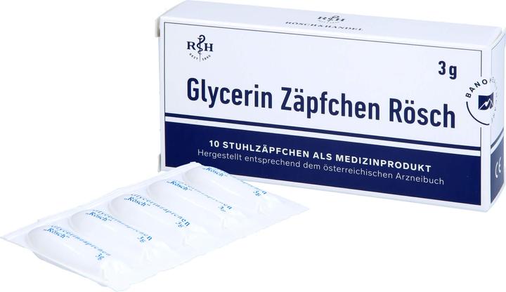 Produktbild Bano Glycerin Zäpfchen Rösch, 10 St. Zäpfchen (10 Stück, 3 g)