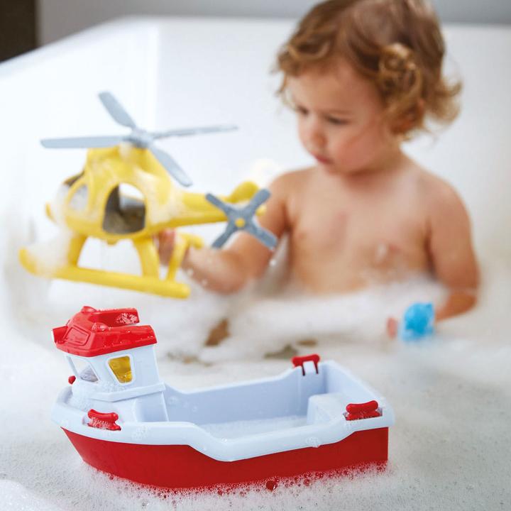 Actual product image Green Toys Lifeboat with helicopter